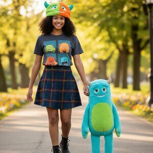 👾 Not Like The Others Cute Monster Graphic Tee Small Gray 🧸